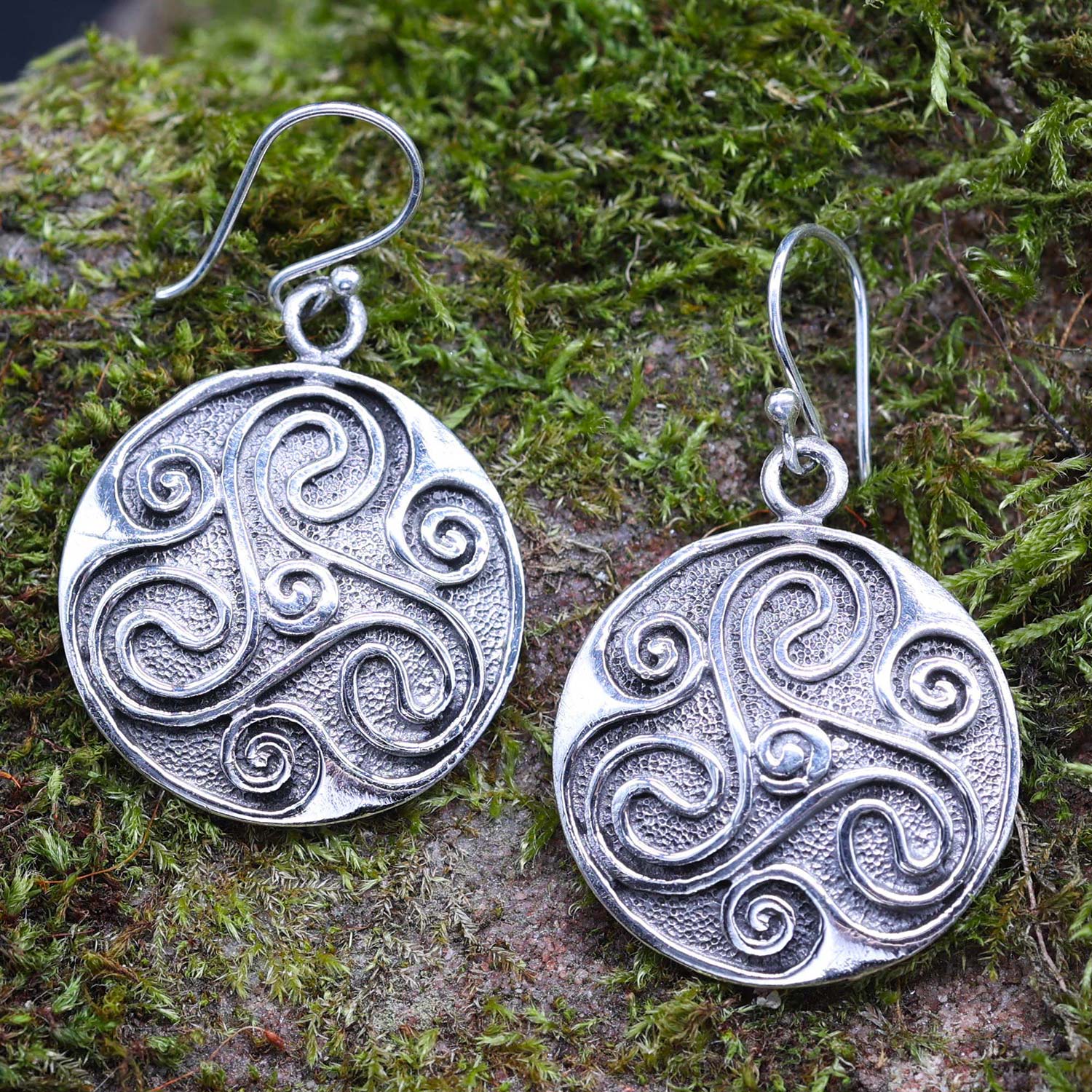 Triskele Ohrringe Silber Hänger edler Ohrschmuck