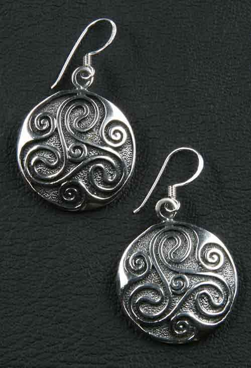 Triskelion Shild Ohrhänger 925 Sterlingsilber (Paar)