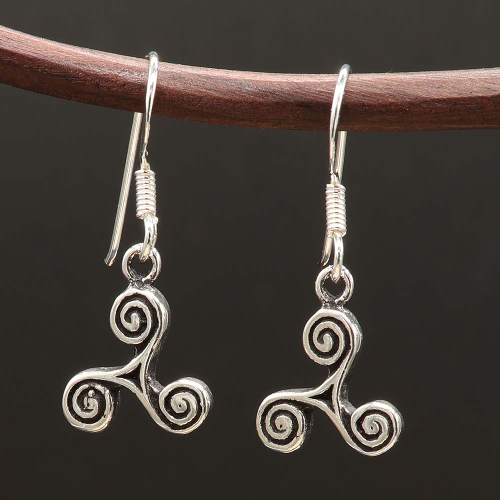 Triskel Ohrringe 925 Silber hochwertiger Ohrschmuck keltisch