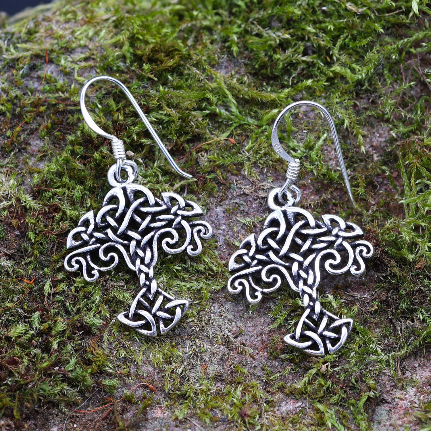 Kelten Baum Ohrringe Silber Hänger edler Ohrschmuck