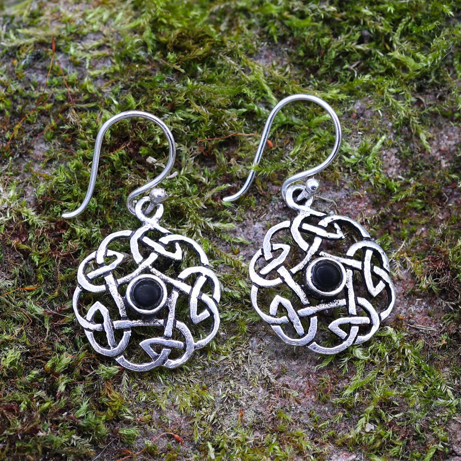 Keltische Ohrringe Silber Ohrhänger edler Ohrschmuck