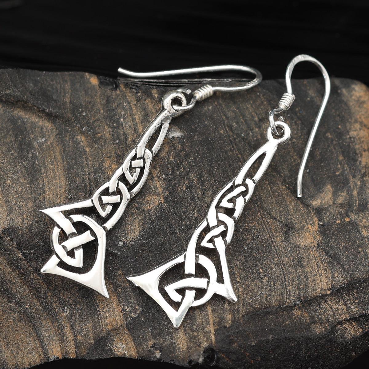 Kelten Knoten Ohrring 925 Silber Ohrschmuck Ohrhänger fein