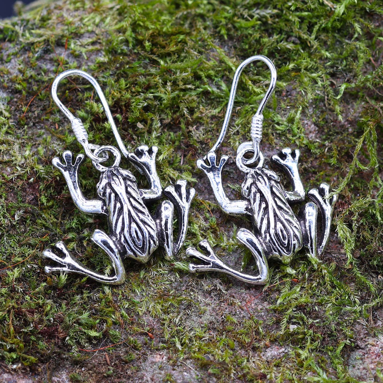 Frösche Ohrringe Silber Hänger edler Ohrschmuck