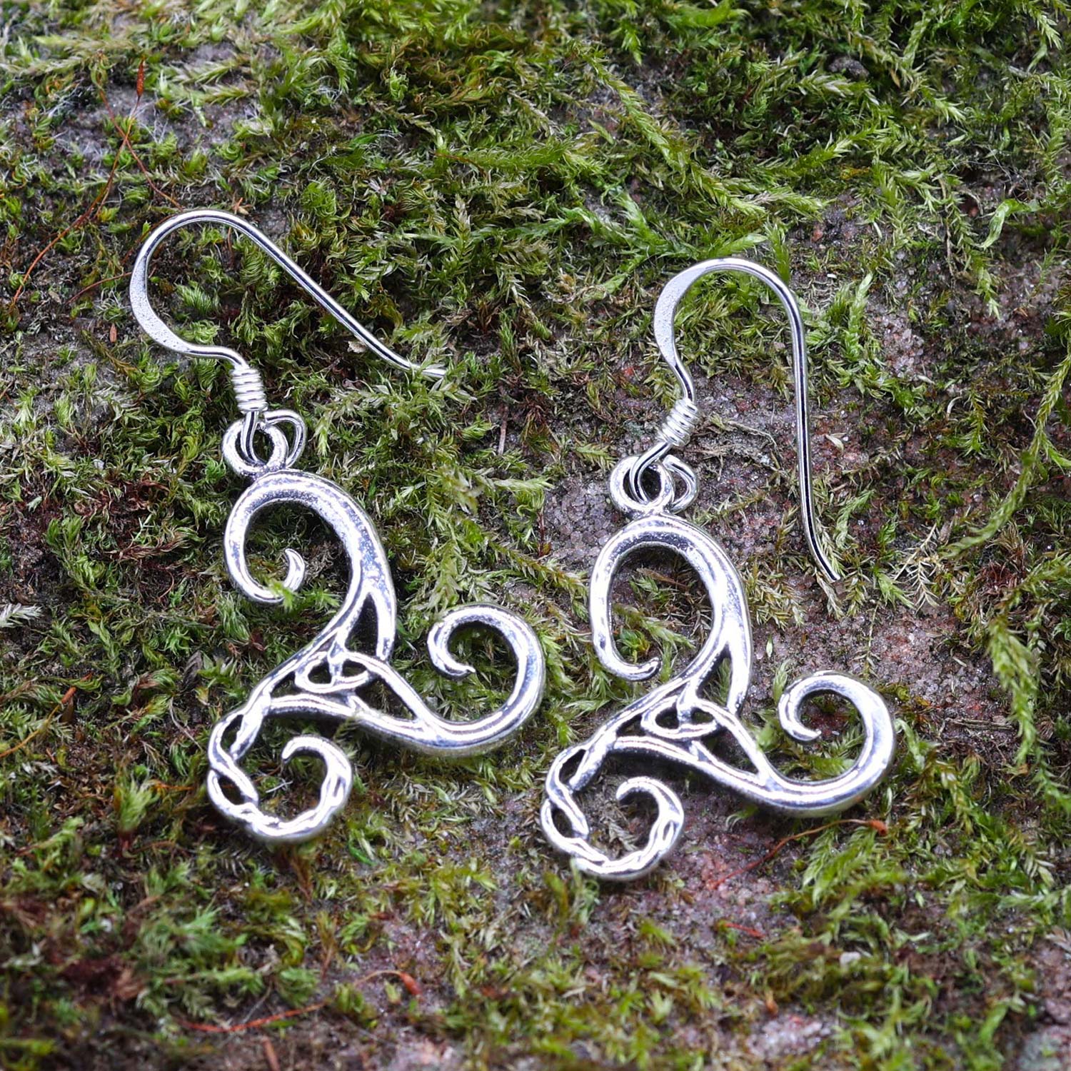 Triskel Ohrringe Silber Hänger edler Ohrschmuck