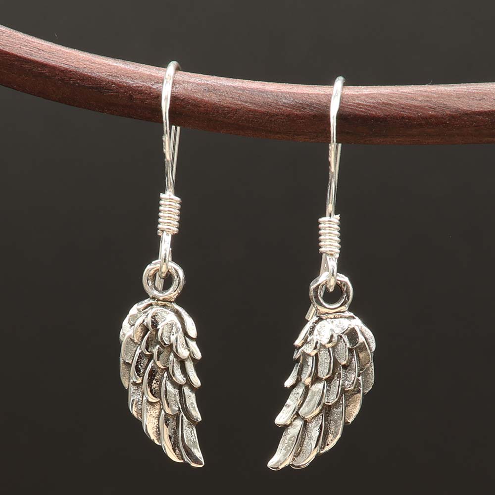 Engelsflügel Ohrhänger 925 Silber Ohrschmuck (Paar)