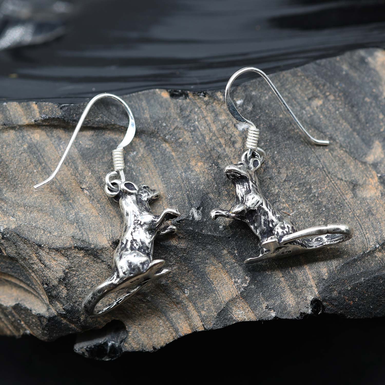 Ratten Ohrhänger 925 Silber Ohrschmuck Damen
