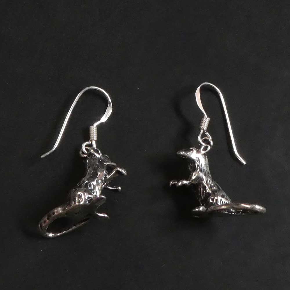 Ratten Ohrringe Gothic Ohrhänger 925 Silber Ohrschmuck