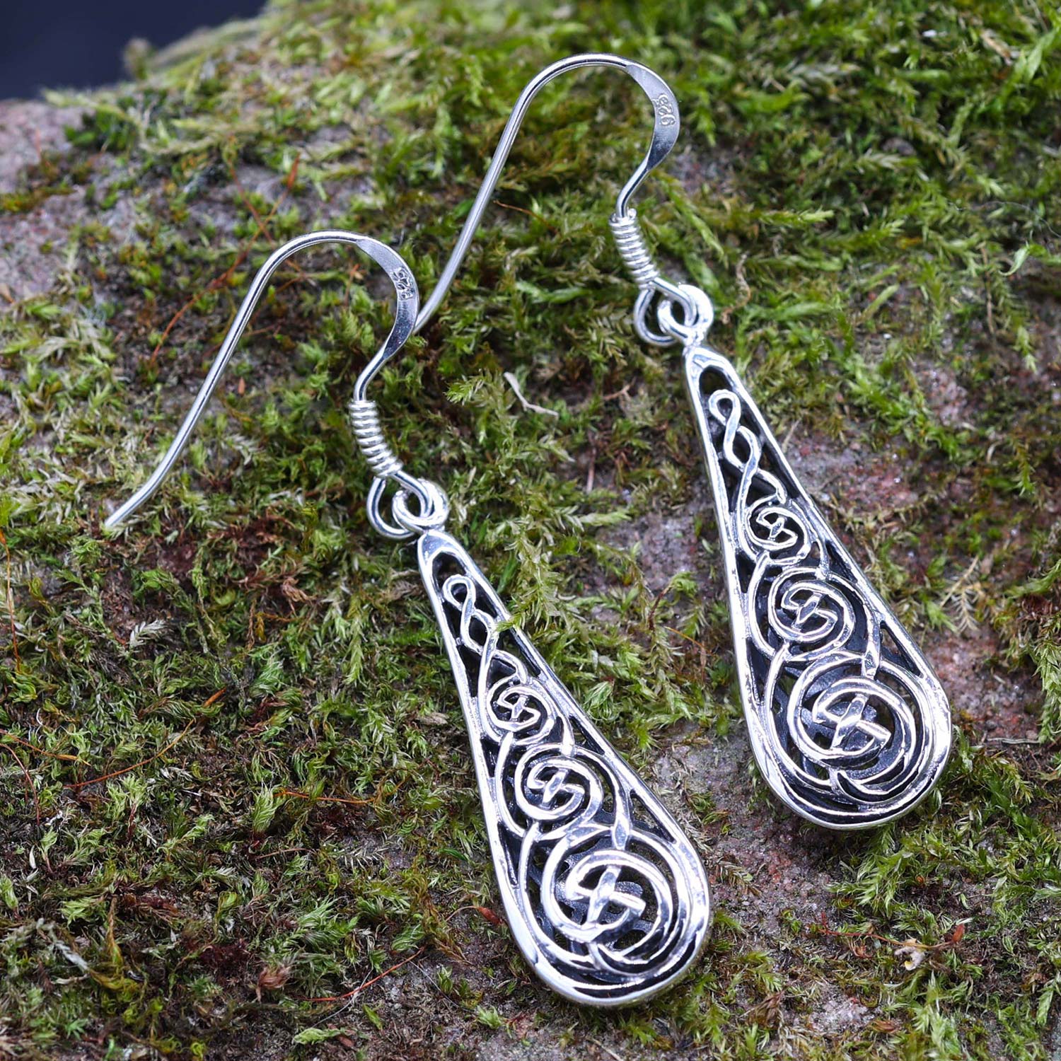 Keltische Ohrhänger 925 Silber Ohrringe