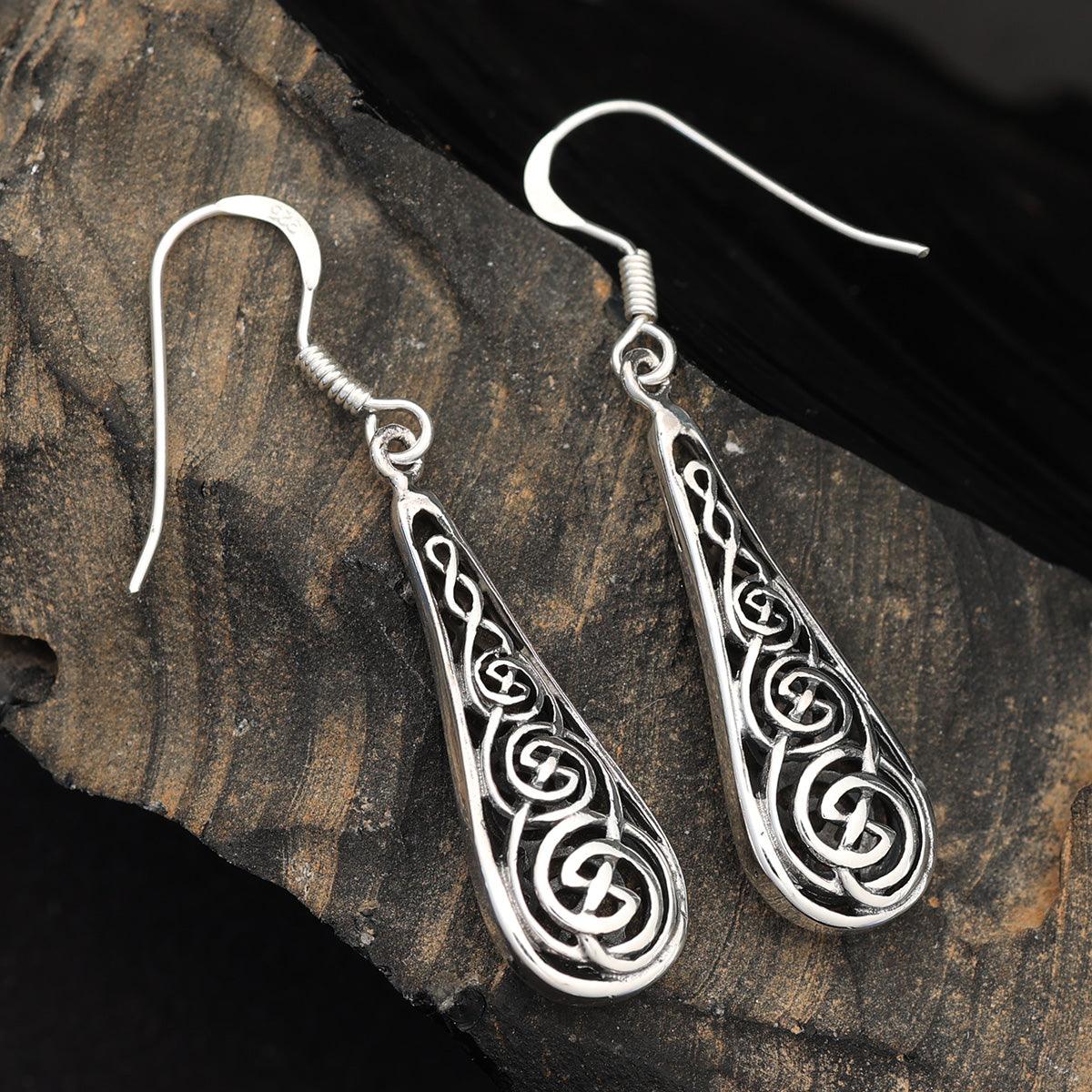 Keltische Ohrringe Ohrschmuck 925 Silber hängend edel