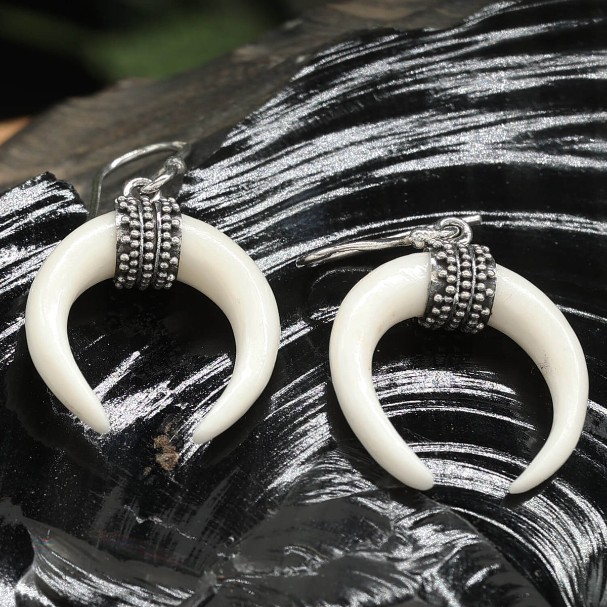 Edler Ohrschmuck Silber Schmuck Handarbeit Sichel
