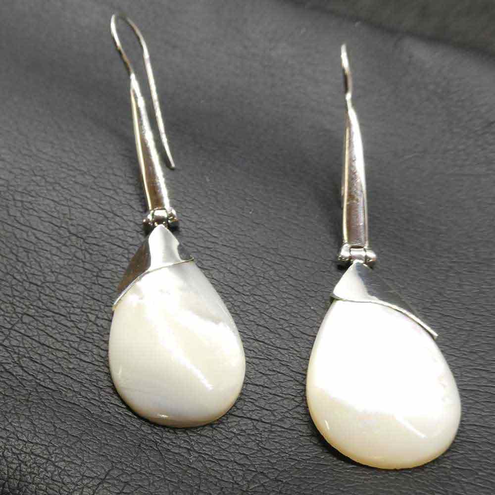 Perlmutt Ohrringe 925 Silber edel gearbeitet Ohrschmuck 