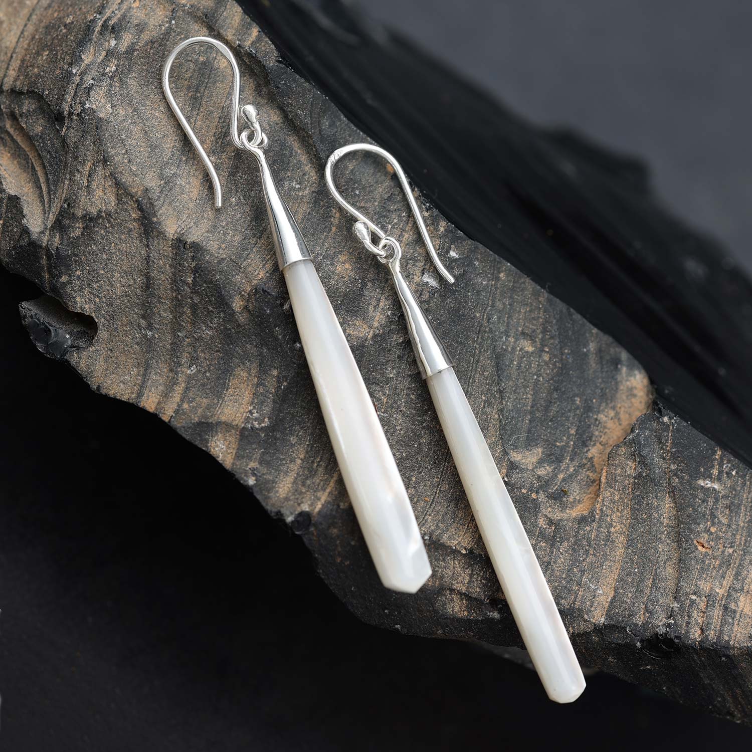 Perlmutt Ohrhänger 925 Silber Ohrschmuck Damen