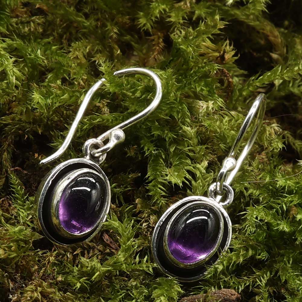 Amethyst Ohrschmuck edle 925 Silber Ohrringe mit Edelsteinen