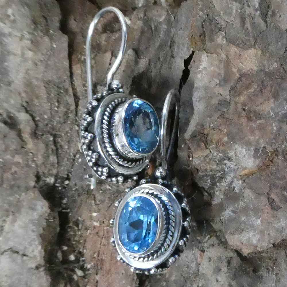 Ohrschmuck Blauer Topas
