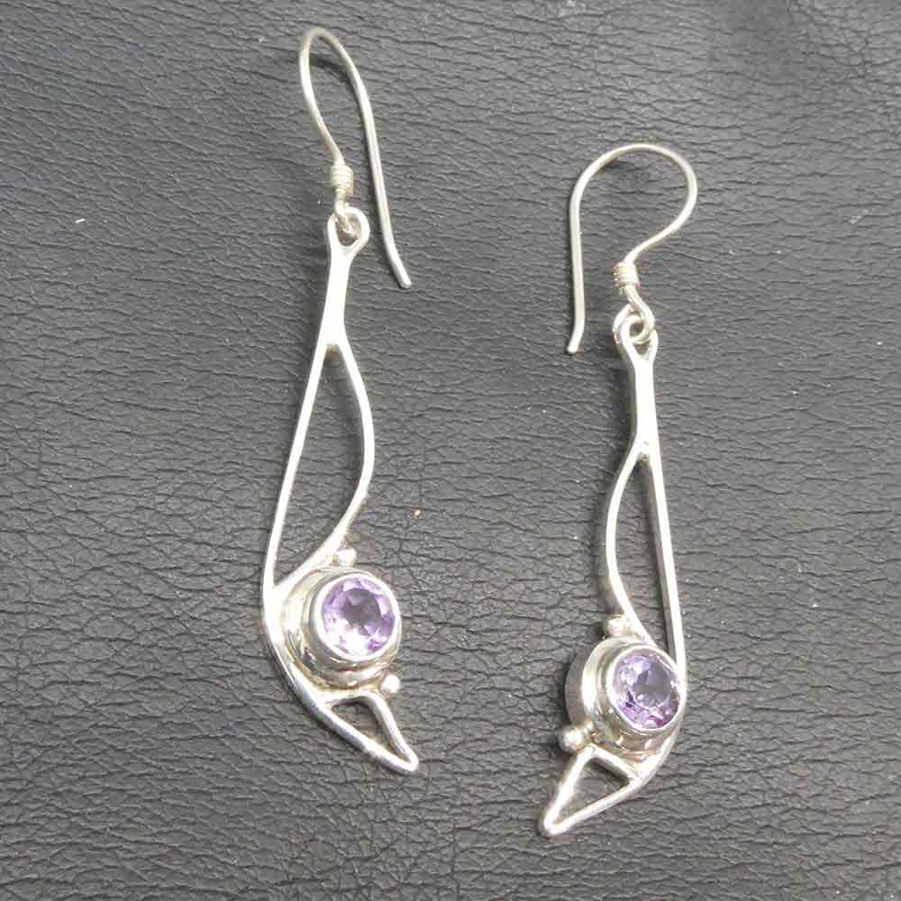 Amethyst Ohrhänger 925er Silber Ohrschmuck Einhänger