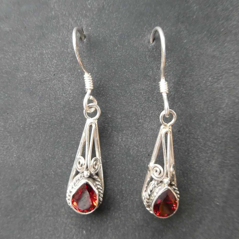 Granat Ohrringe Ohrhänger edler Silberschmuck
