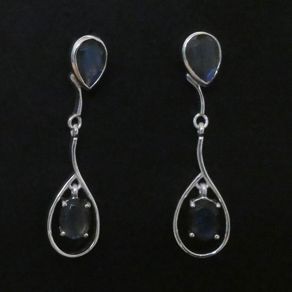Edle Labradorit Ohrhänger 925 Silber Schmuck - hochwertig verarbeitet