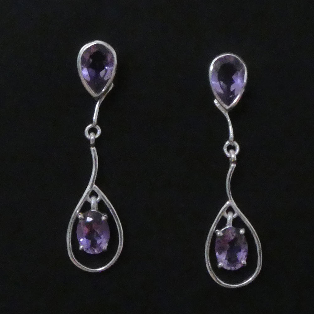 Edle Amethyst Ohrhänger 925 Silber Schmuck - hochwertig verarbeitet