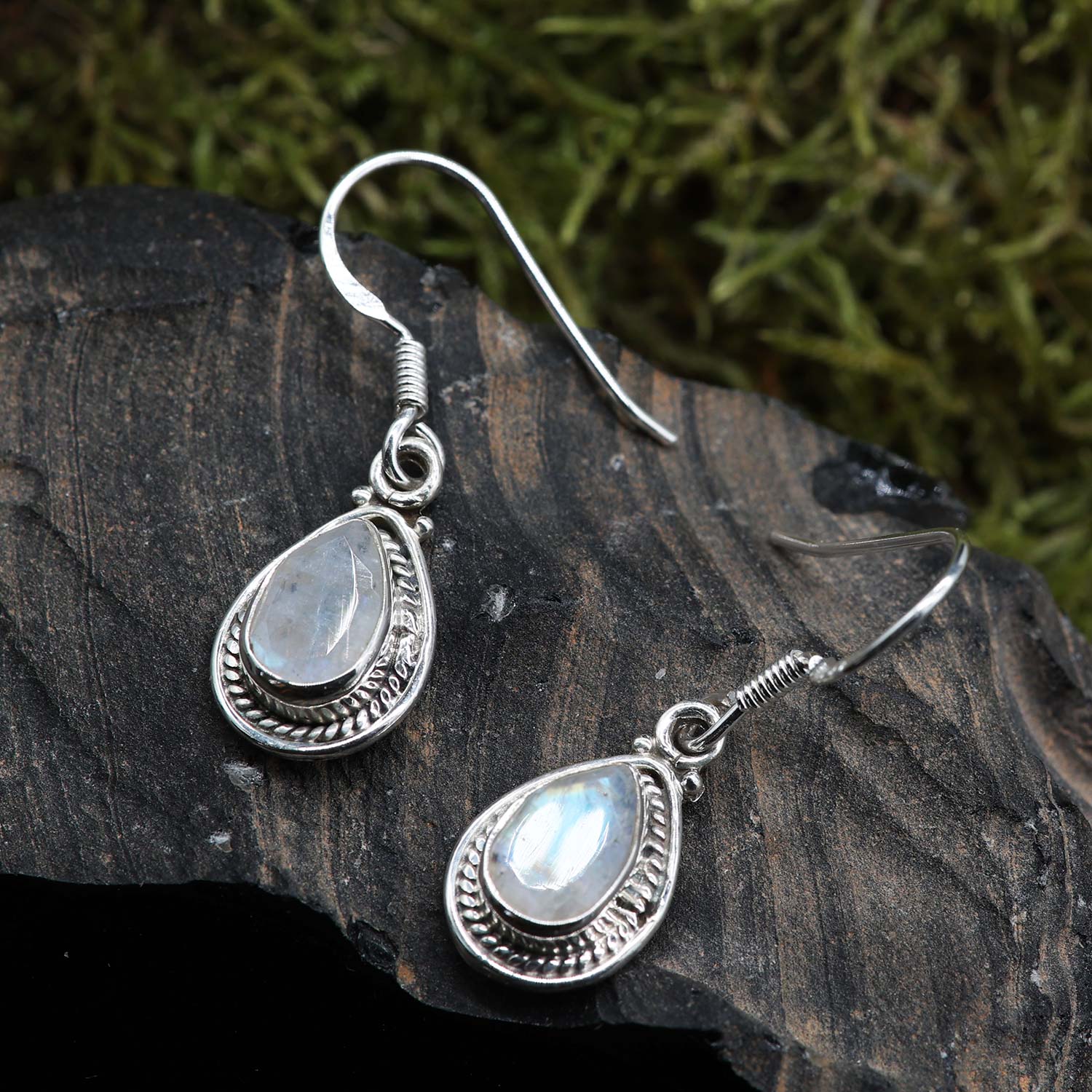 Edelstein Ohrschmuck Mondstein 925 Silber