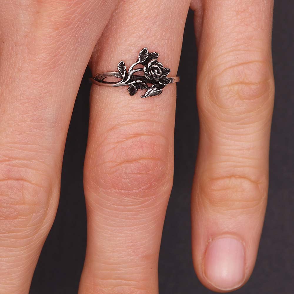 Röschen 925 Sterlingsilber filigran ausgearbeitet Damenring Mädchenring Sterlingsilber