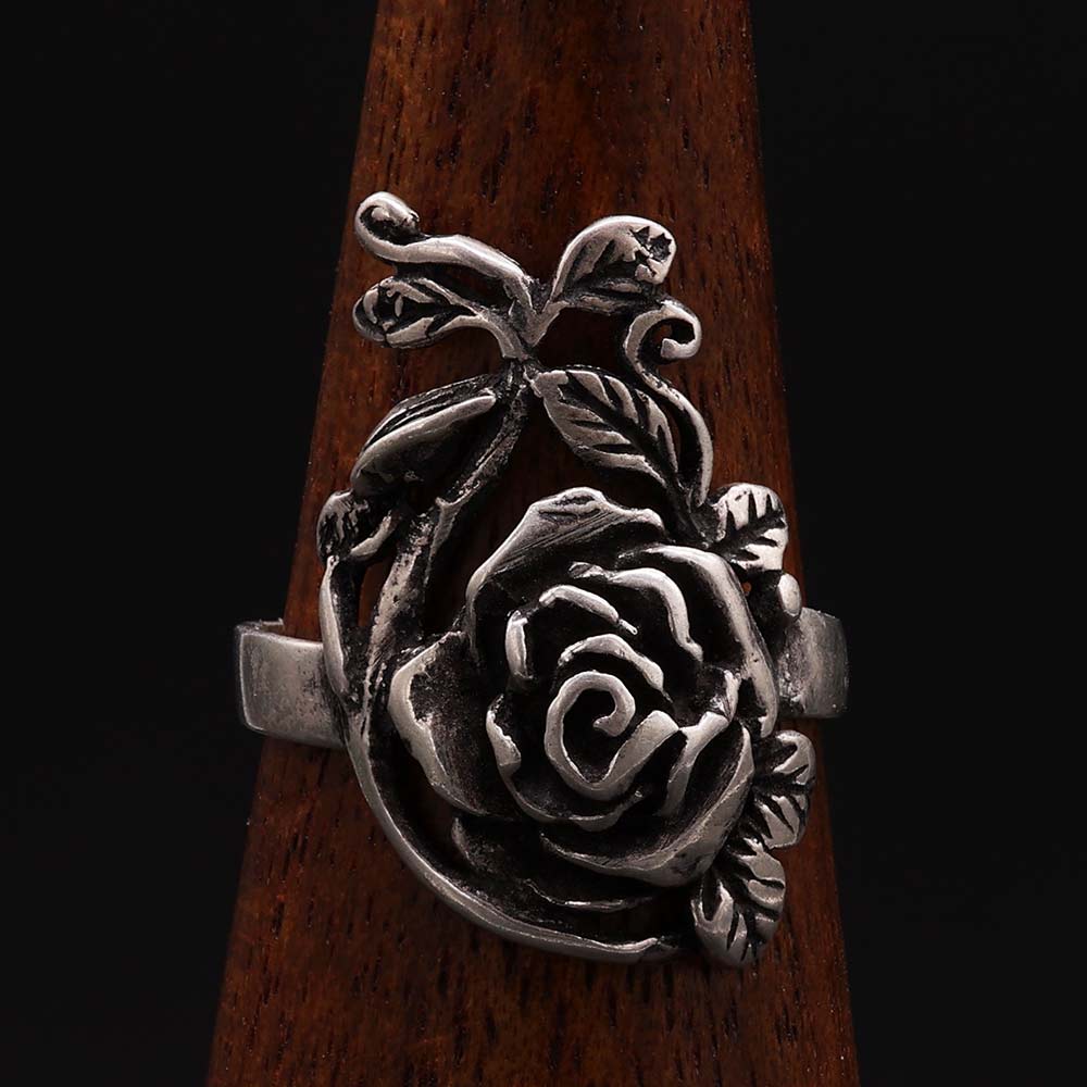 Rose Ring 925 Silber Gothic Schmuck filigran ausgearbeiteter Damenring