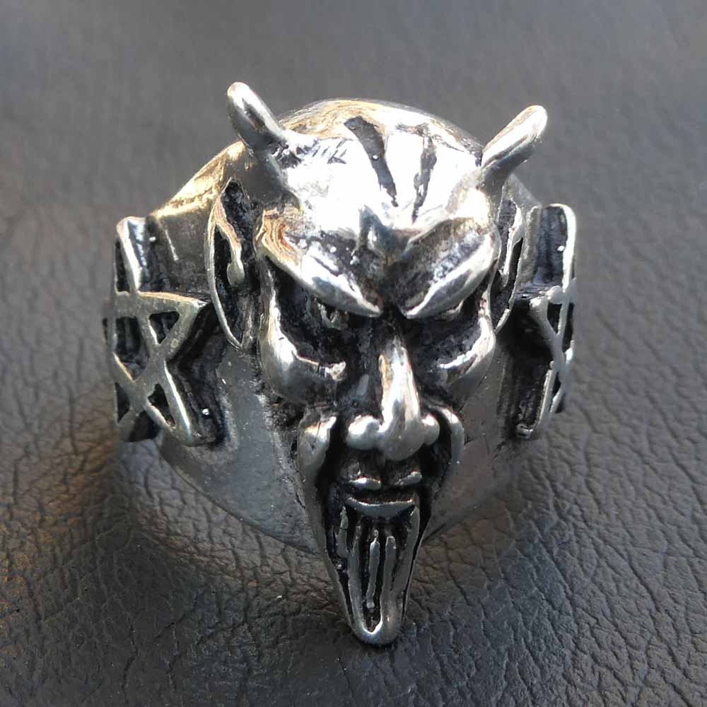 Teufel Silber Ring Gothik Schmuck