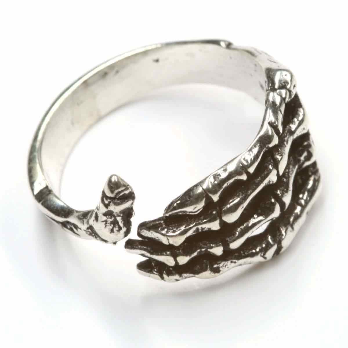 Silberring Skeletthand 925 Silber Gothic Schmuck