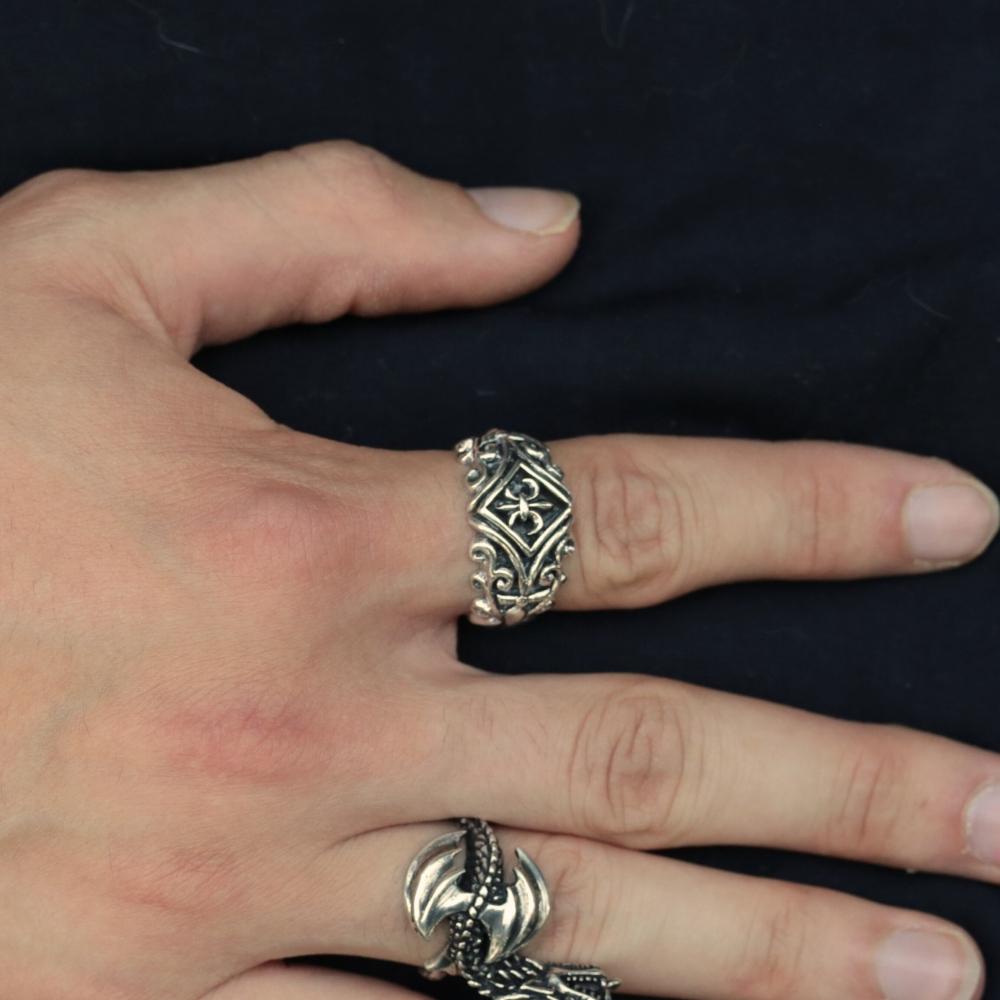 Massiver Ring 925 Silber Mittelalter Lillie Sterlingsilber Ringe