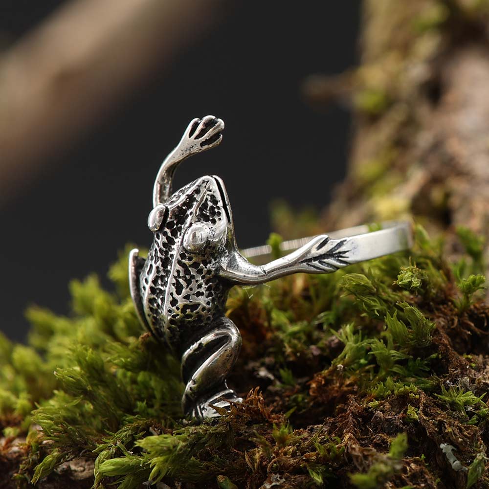 Frosch Silberschmuck Ring detailreich gearbeitet