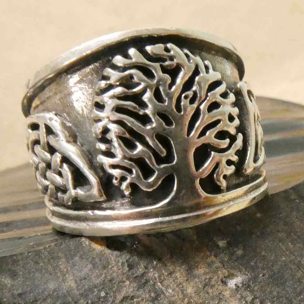 Keltischer Ring Lebensbaum Damen Herren