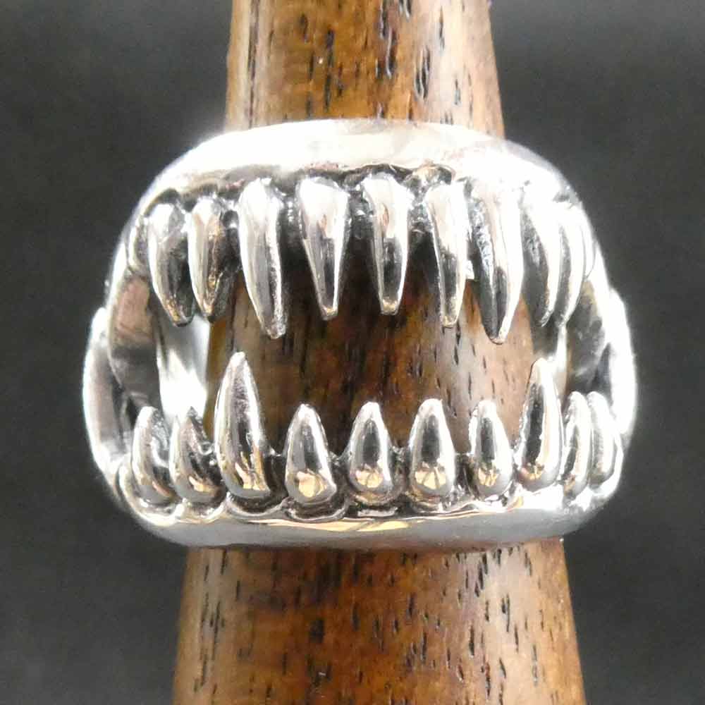 Gebiss Silber Ring Skuril lustig