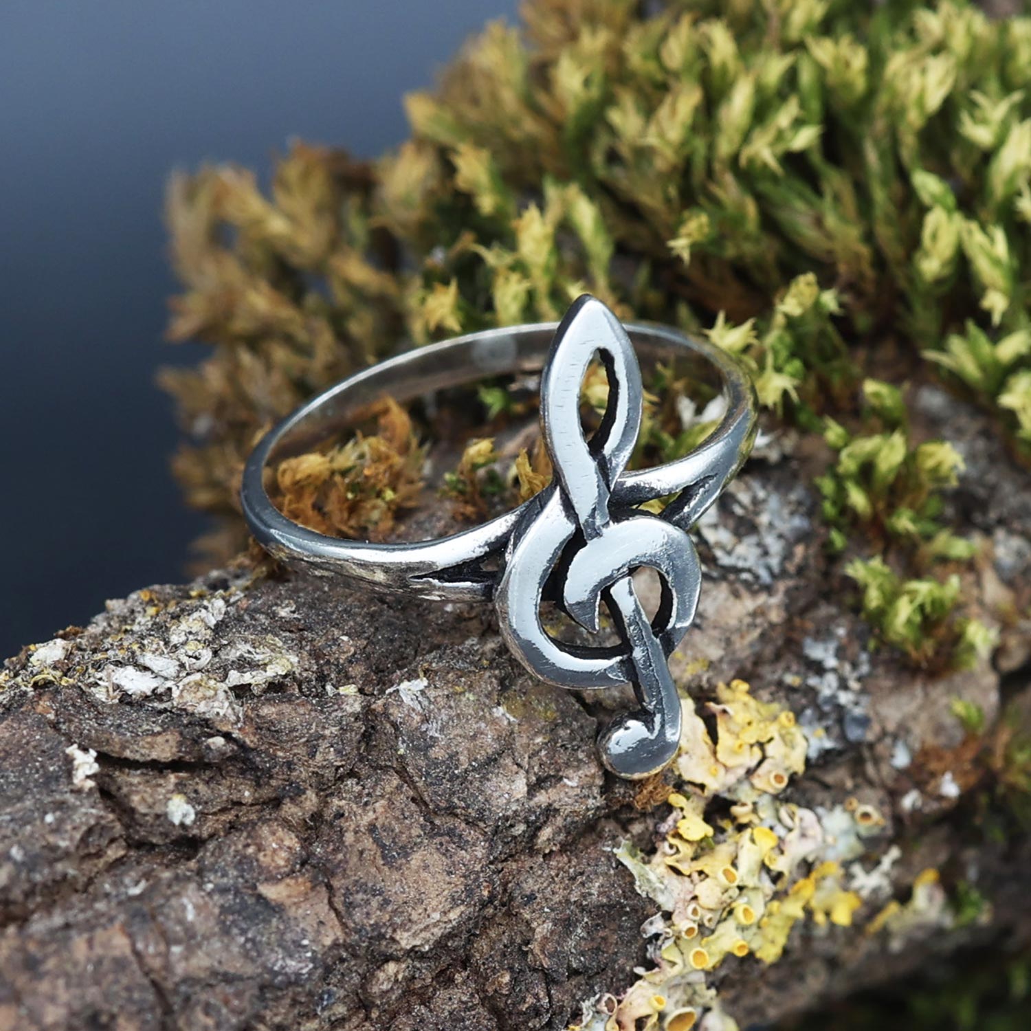 Silber Ring Notenschlüssel Musiker Violinschlüssel Schmuck
