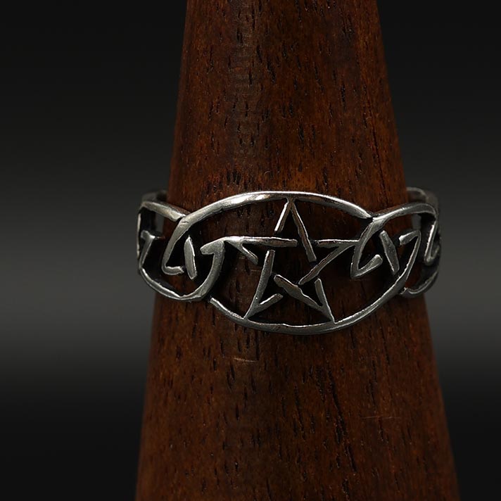 Silber Ring Keltischer Knoten mit Pentagramm 925 Silberring