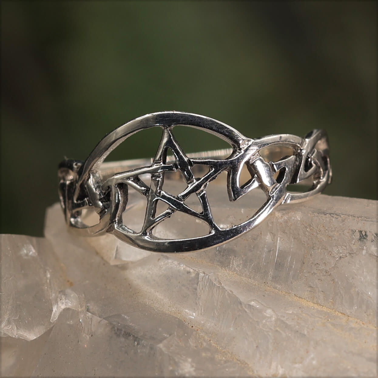 Keltischer Pentagramm Ring 925 Silber Schmuck