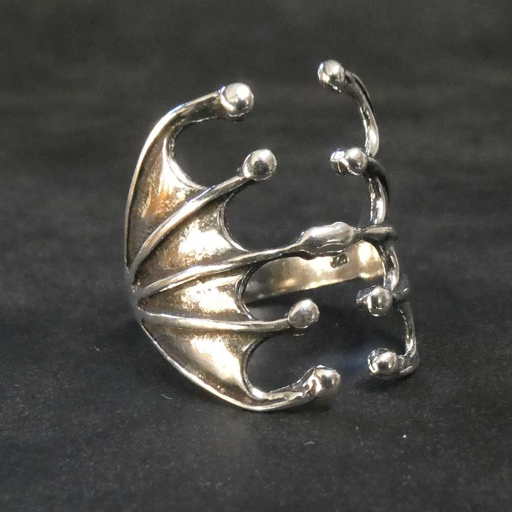 Fledermausflügel Ring 925 Silber Damen Kinder Flügel Gothic Schmuck