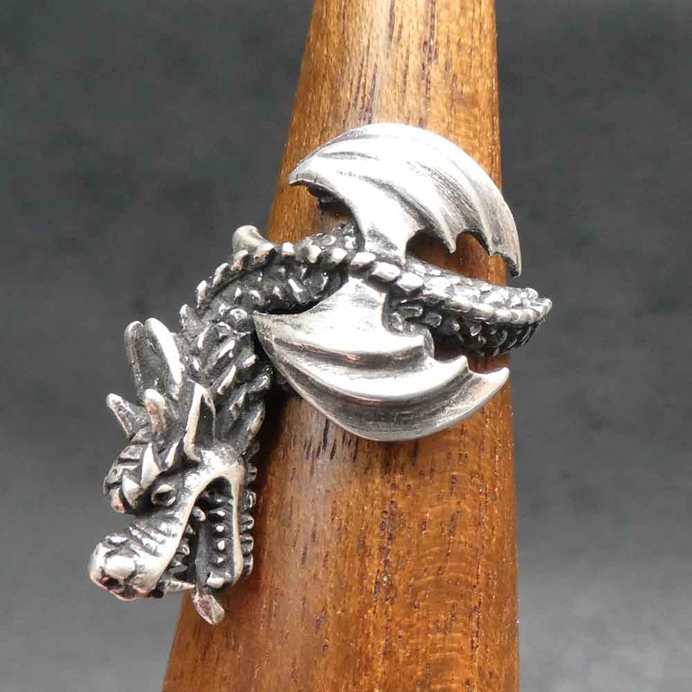 Drachen Schmuck Silberring 