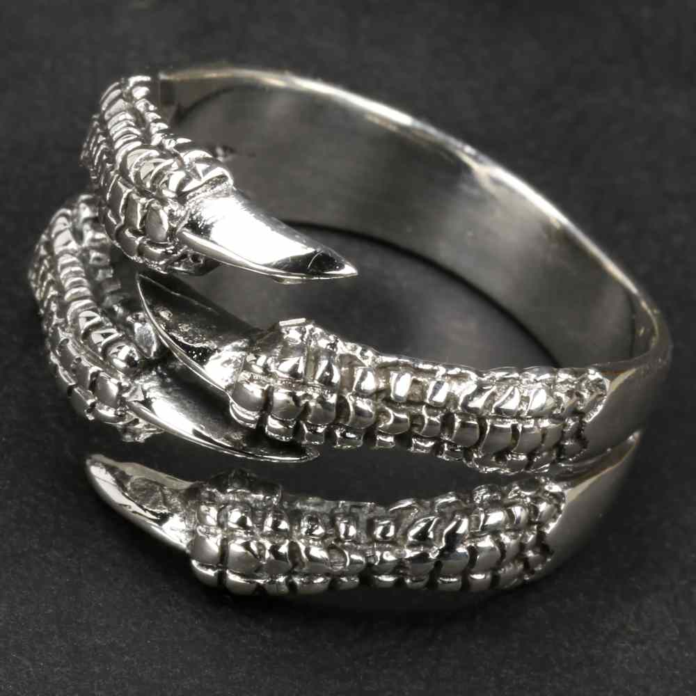 Vier Krallen Silber Ring Gothik Schmuck Biker