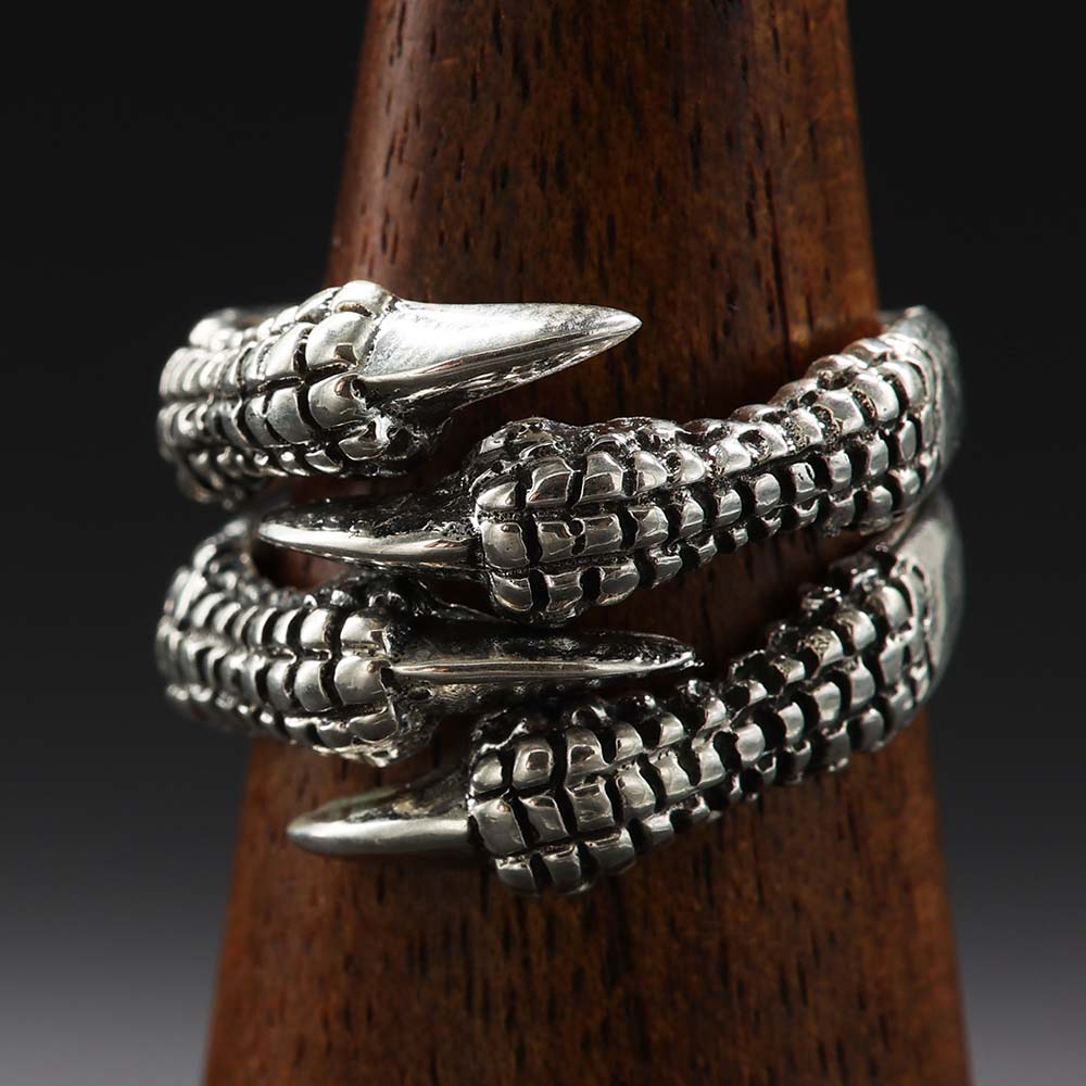 Krallen Ring 925 Sterlingsilber Gothic Größenverstellbar