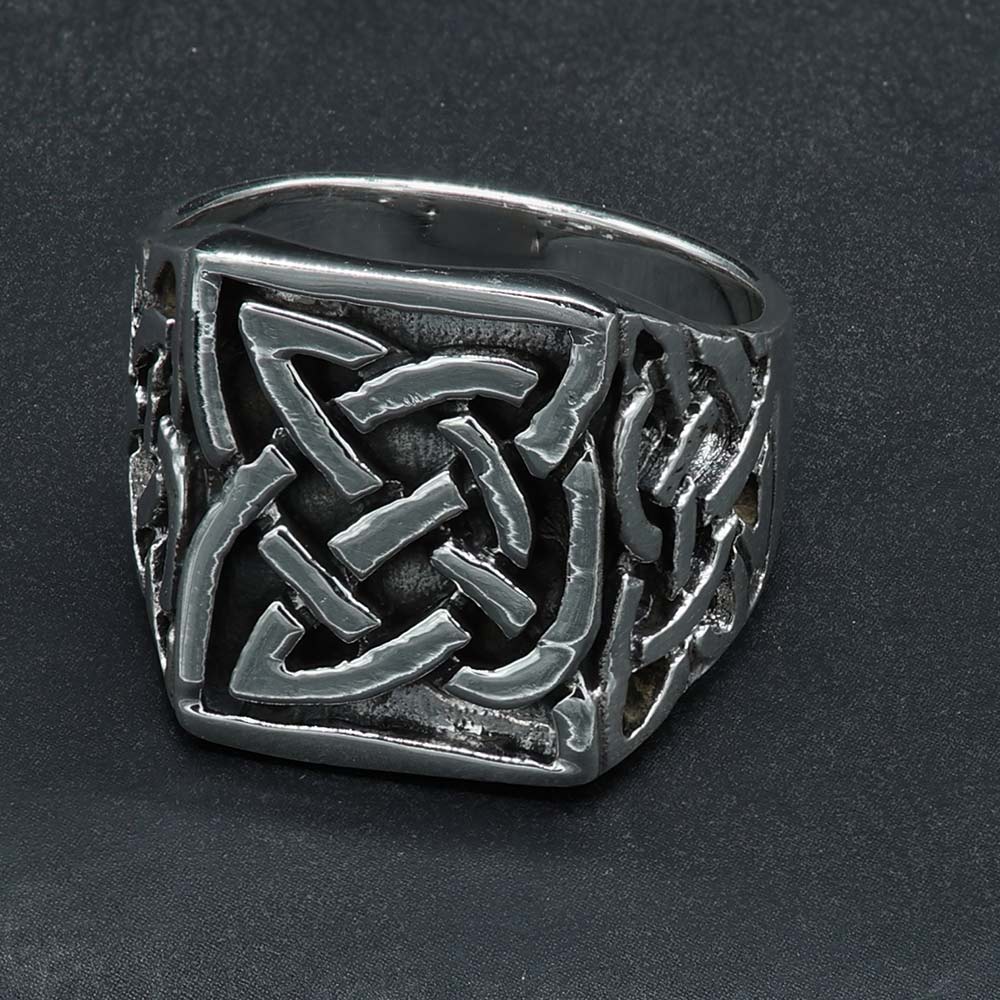 Massiver Siegelring mit keltischen Knoten -ausgefallener Herren Ring