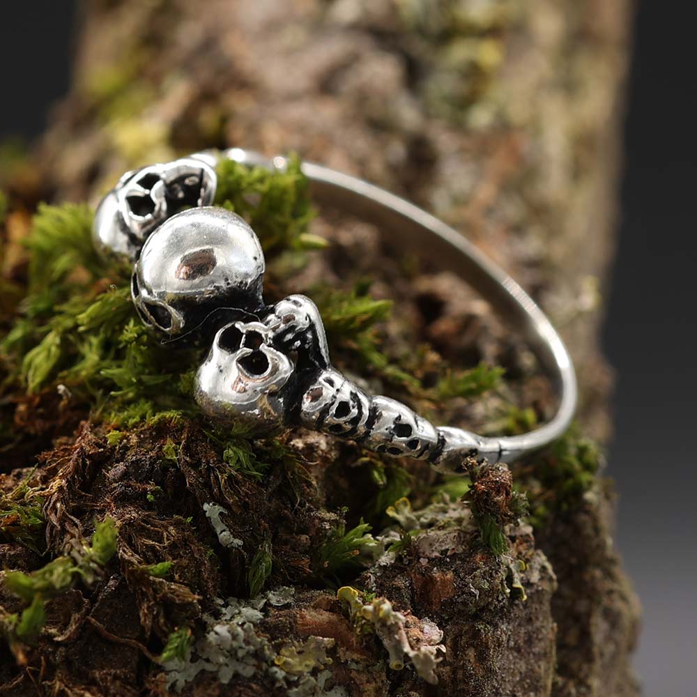 Totenkopf Ring Sterlingsilber Skull Punk 