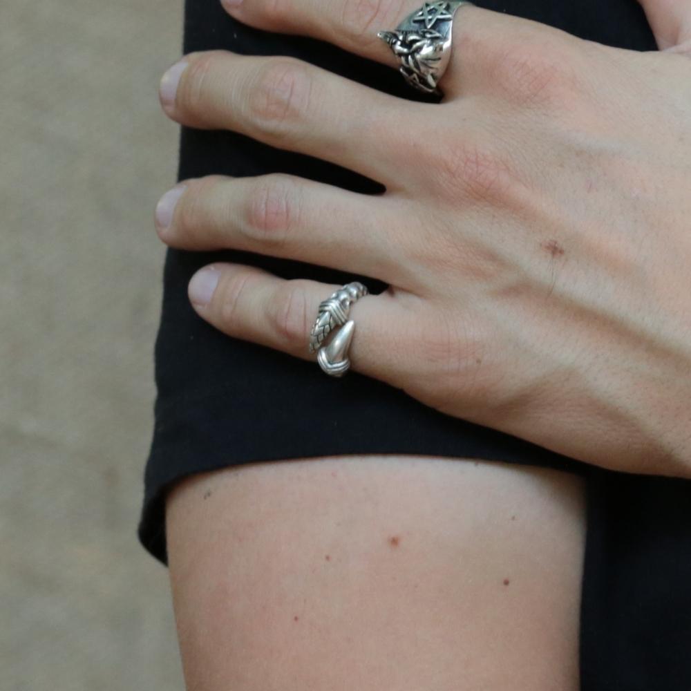 Exklusiver Krallen ring 925 Silber Schmuck Massive Ringe Größenverstellbar
