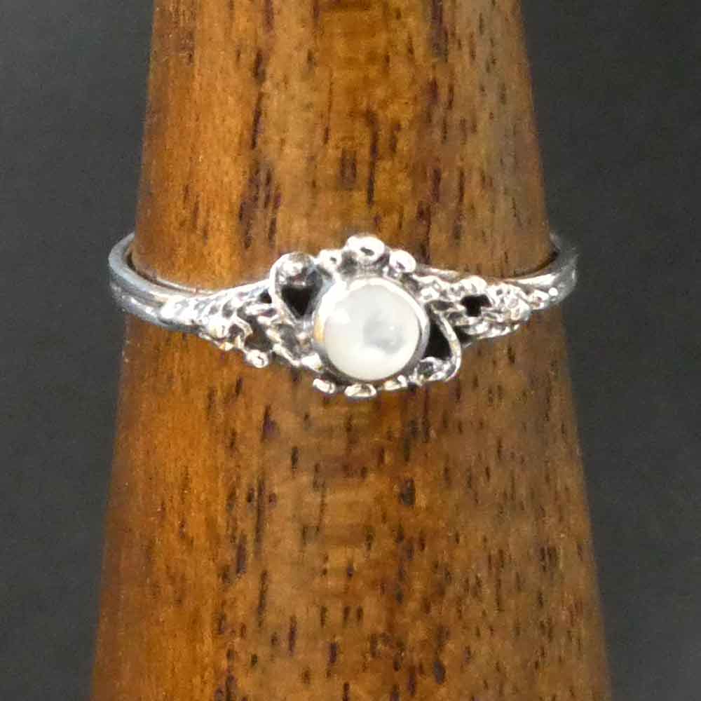 Frauen Kinder Silberring mit schwarzem Onyx