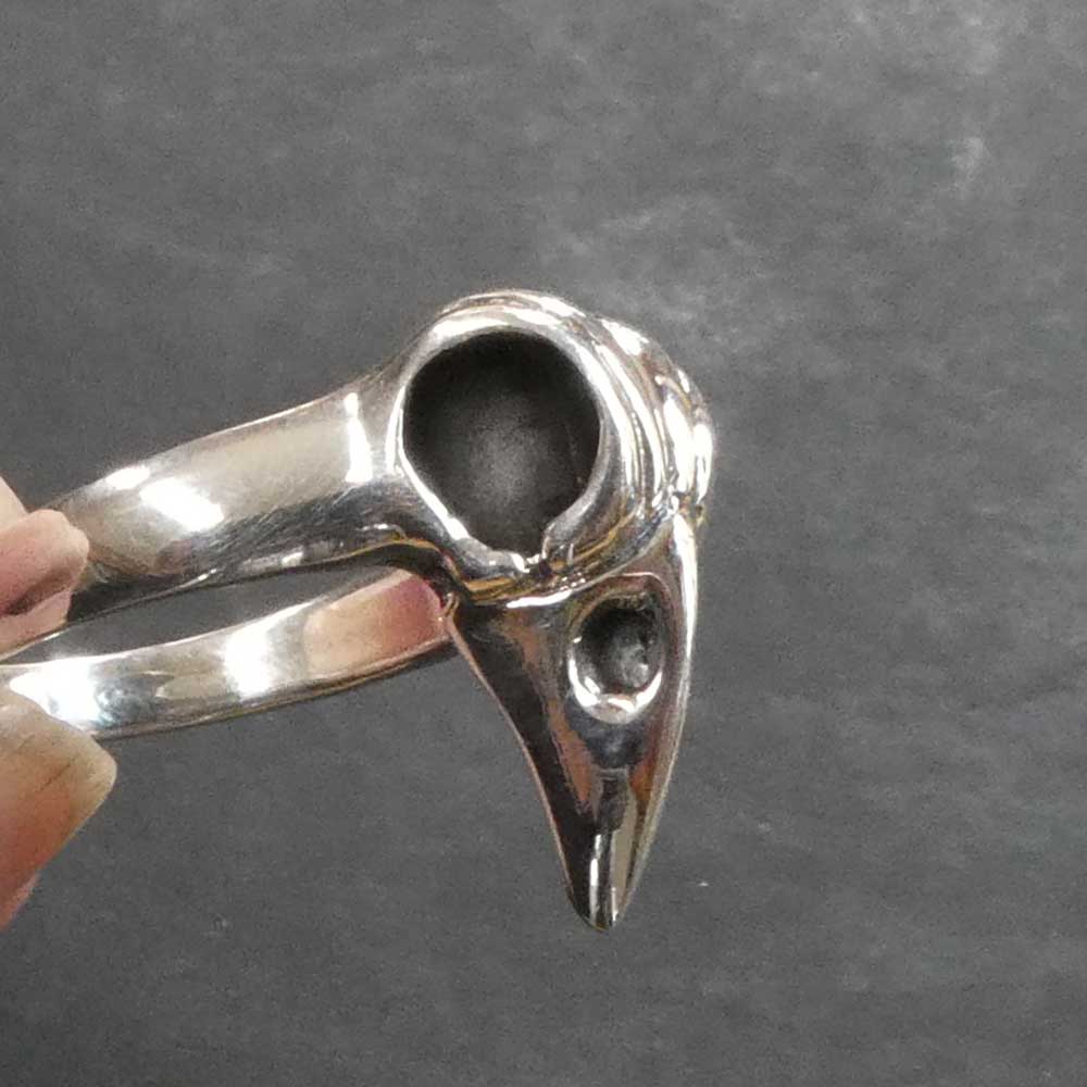Raben Skull Gothic Silberring Frauen Männer