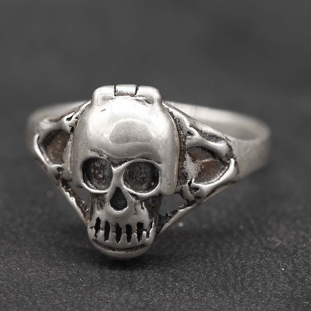 Totenkopf Giftring 925 Silber Gothic Schmuck Damen Herren