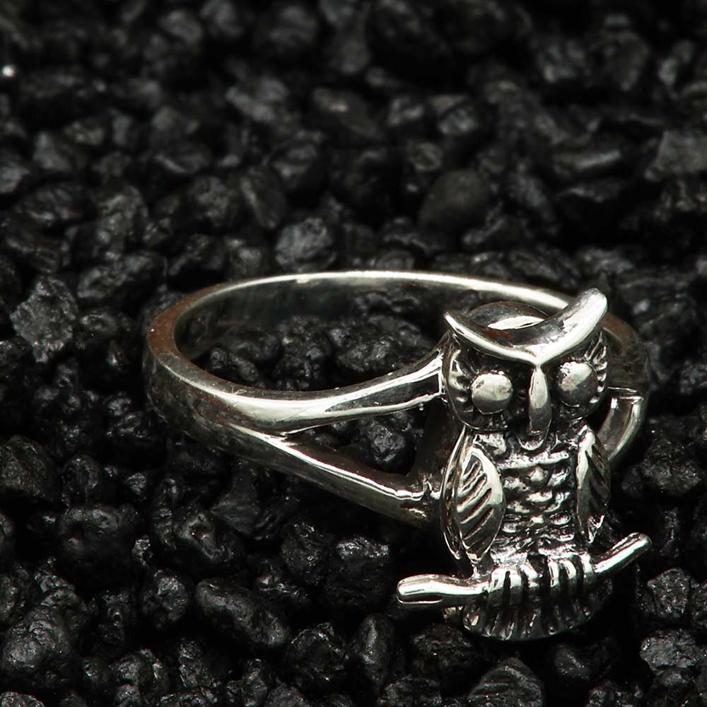 Eule Ring 925 Silber Giftring Kinder Damen ausgefallener Schmuck