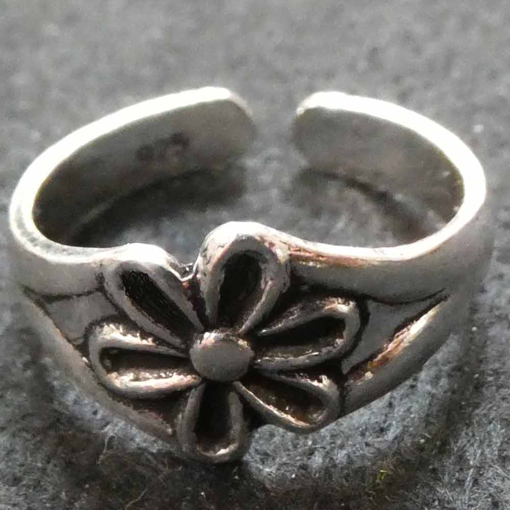Zehenring Blume 925 Silber Sommer Schmuck Damen