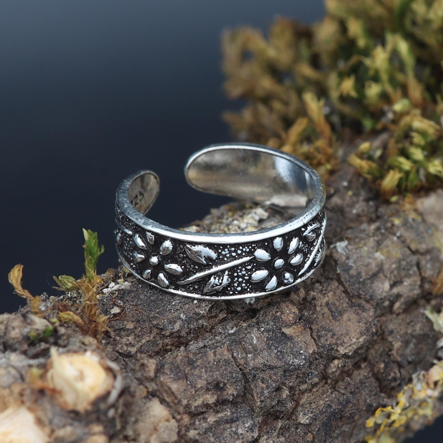Blume Zehenring Silber Sommer Schmuck