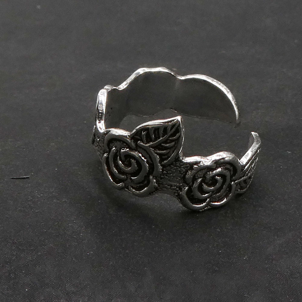 Rose Zehenring Fußschmuck Sommer 925 Silber größenverstellbar