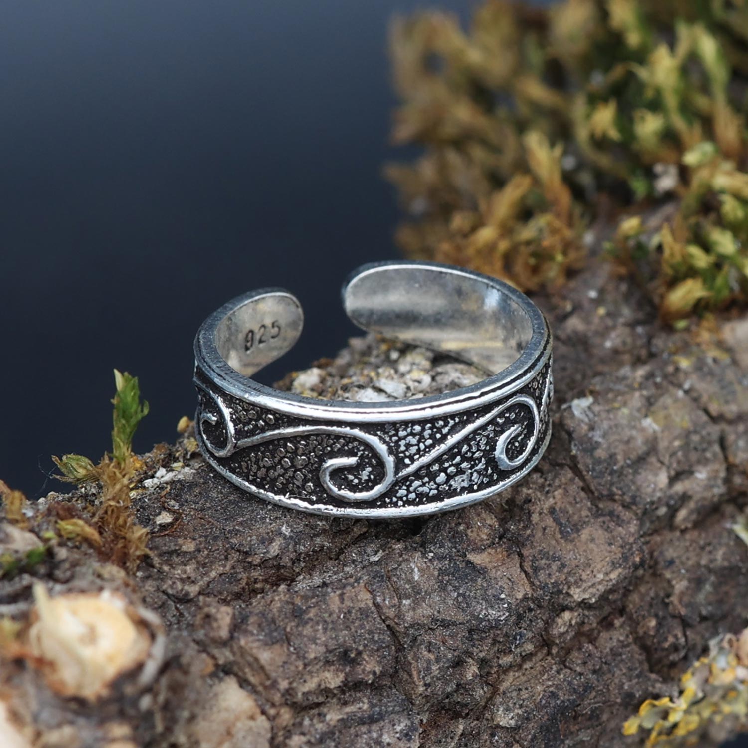 Welle Zehenring  925 Silber Schmuck