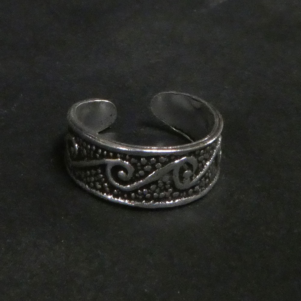 Welle Zehenring Fußschmuck Sommer 925 Silber größenverstellbar